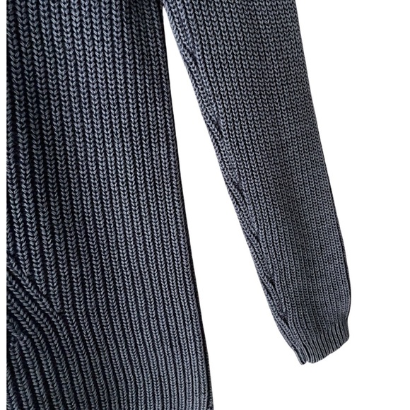 CASLON | NWOT BLUE COTTON RIBBED TIE-BACK TUNIC SWEATER | EXTRA SMALL - Picture 5 of 11